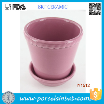 Fancy Lovely Pink with Ripple Ceramic Plant Pot